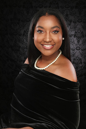 Traditional Black Drape and Pearls